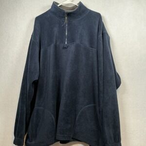 Vintage Roundy Ridge Clothing Men's Quarter Zip Blue Fleece Pullover Size 2XL